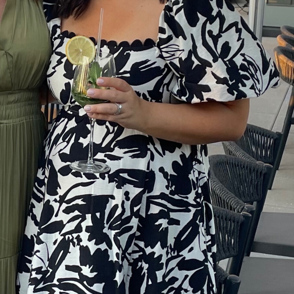 Entro Black/White Print Dress